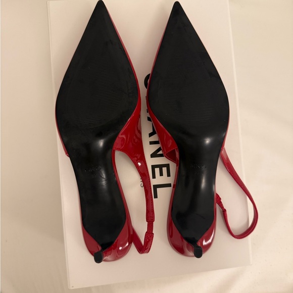 Mango Red Pointed Slingback Heels - Picture 6 of 6